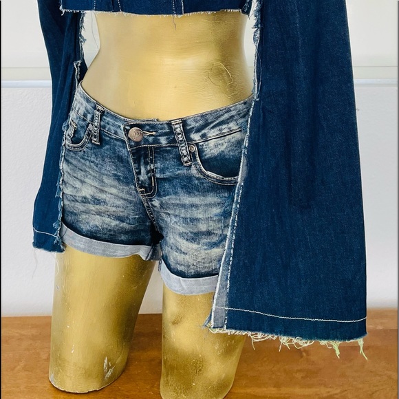 NWT $199 Vintage Y2K NUDE Los Angeles Sequin DRAGON Cropped JEAN JACKET M - Picture 12 of 16